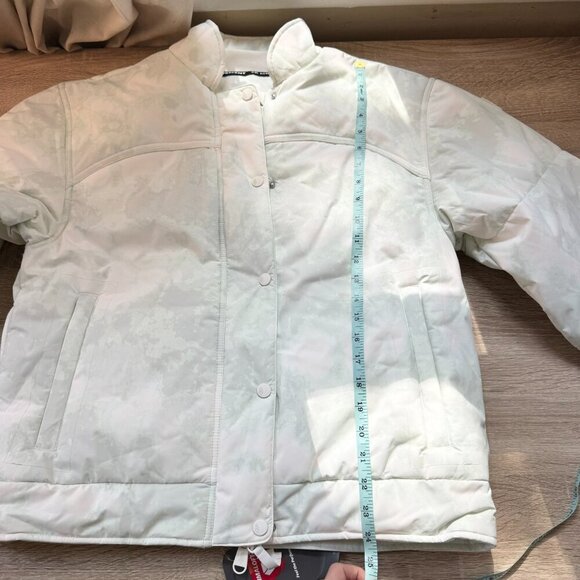 NWT Free People Bunny Slope Printed Puffer Jacket Ski Coat Green White Small - Picture 12 of 15
